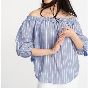 NWT Old Navy Striped Off-Shoulder Blouse